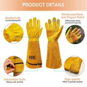 KDK gloves with extended forearm gauntlet for full-arm protection