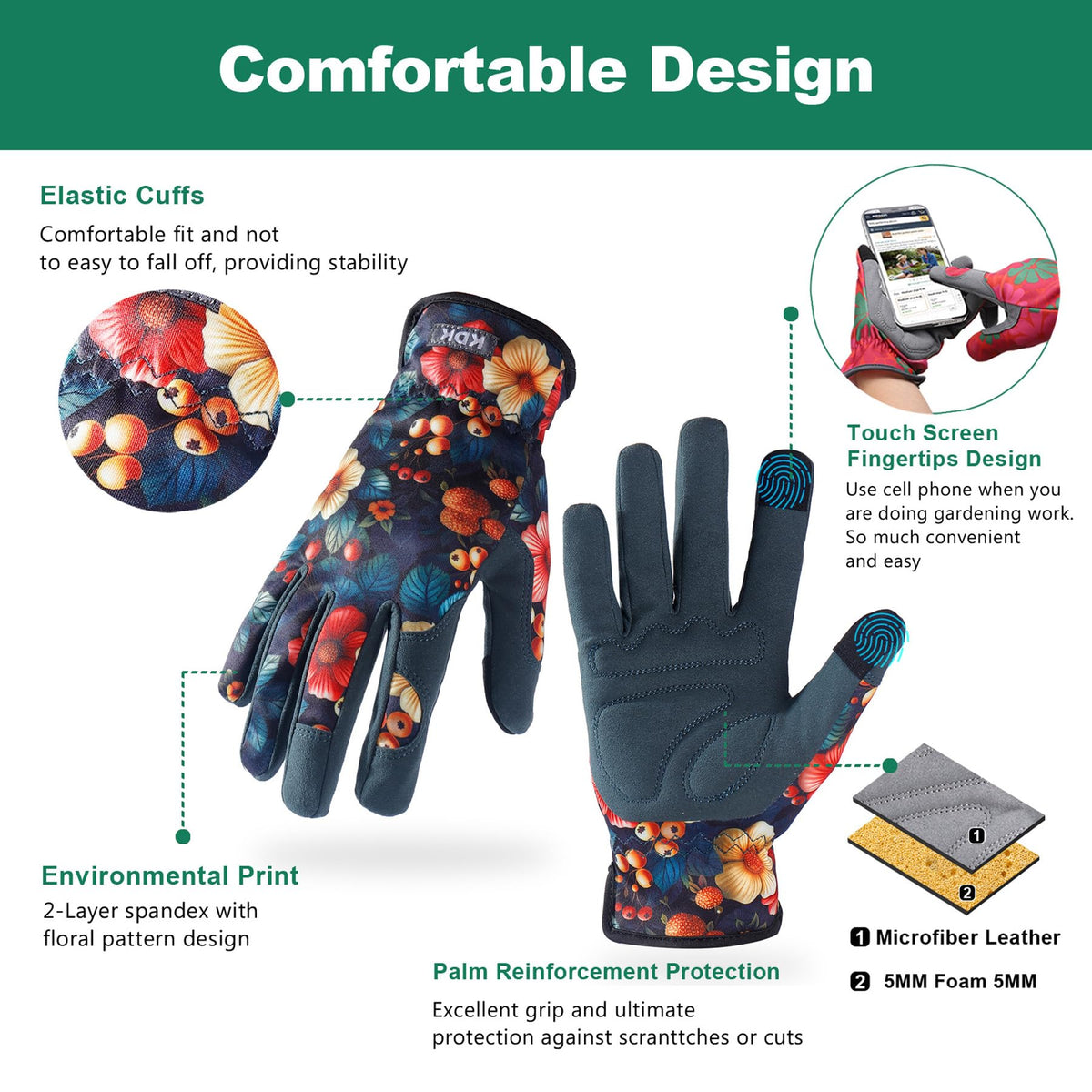 Easy-care, durable design for long-term garden wear by KDK.