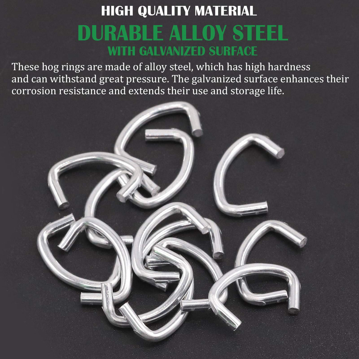 Keadic D-style hog rings included, 1000 pieces for versatile projects