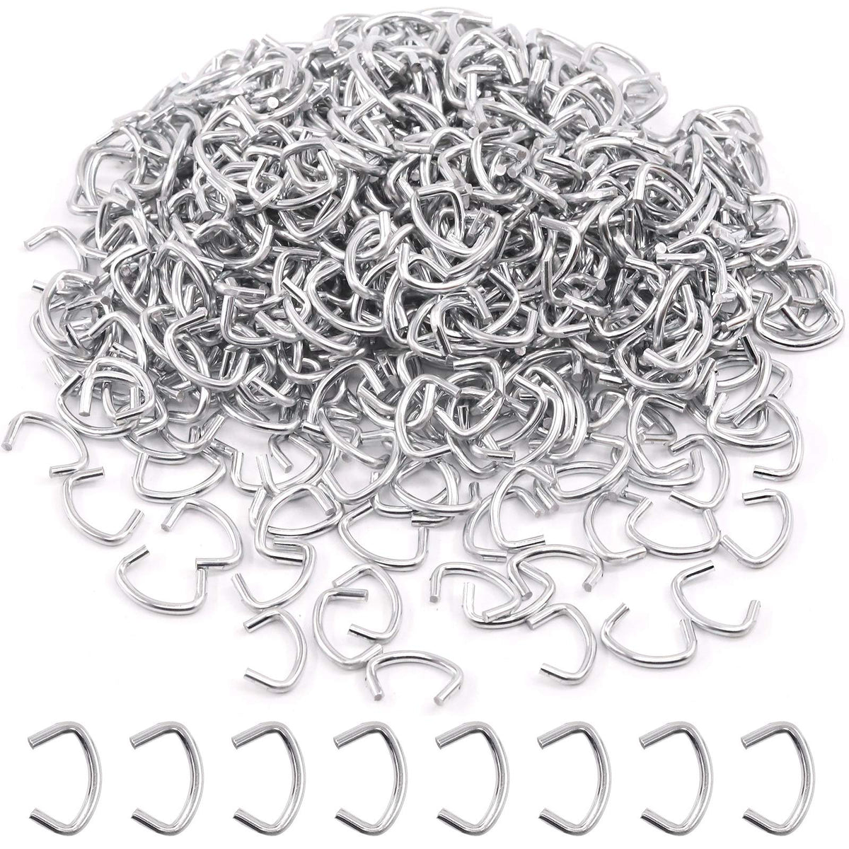 Keadic half-inch hog rings in package for quick upholstery tasks