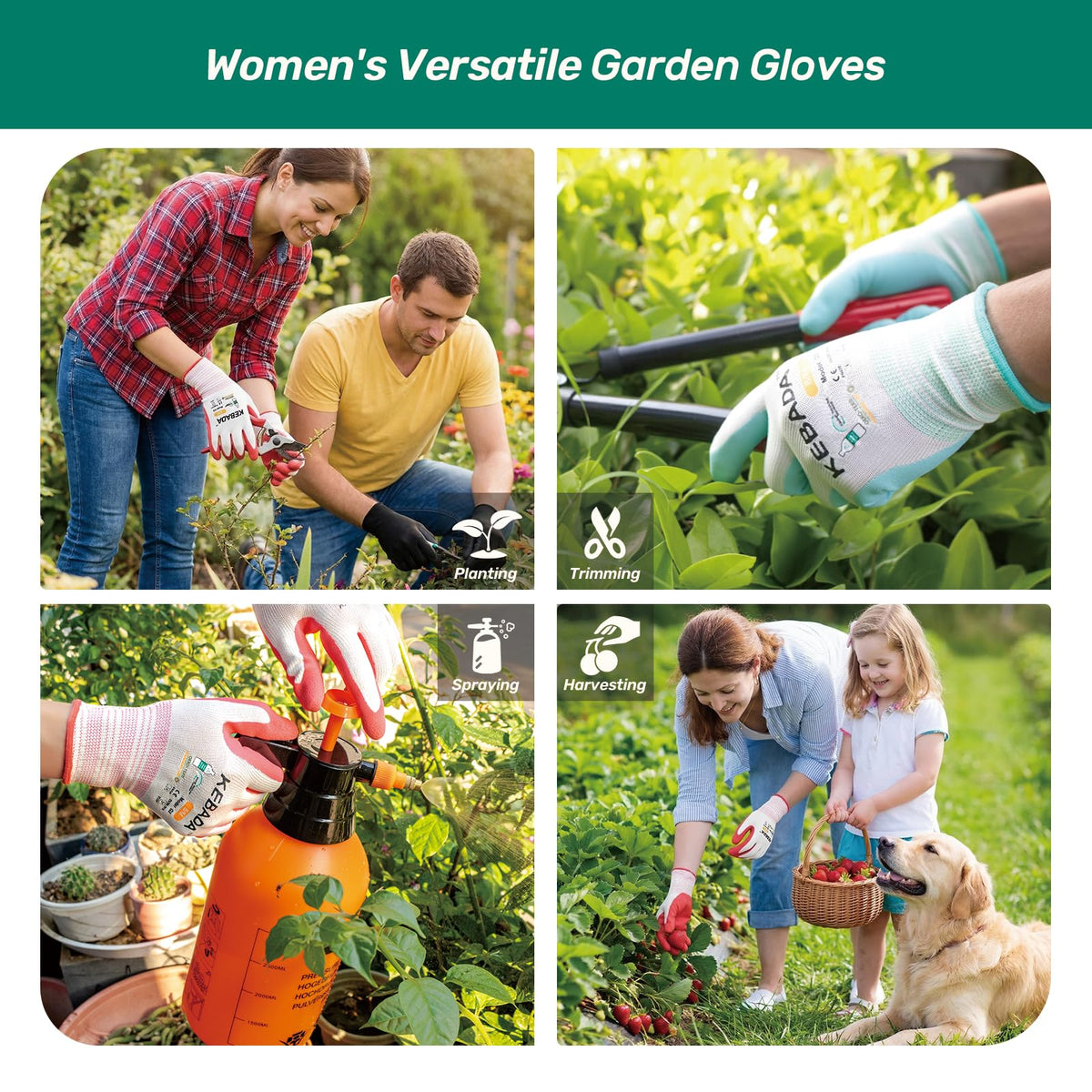 Kebada latex-coated gloves with textured grip for secure tool handling