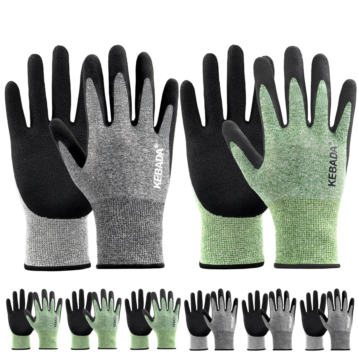 Kebada gardening gloves for men 6-pair pack protecting hands during yard work
