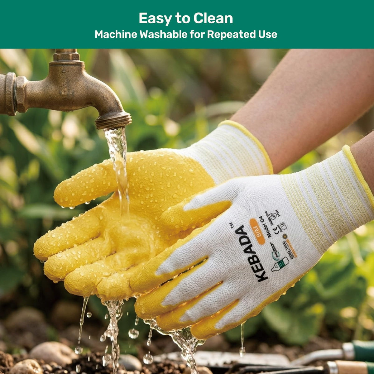 Kebada high-visibility design helps locate gloves in busy yards.