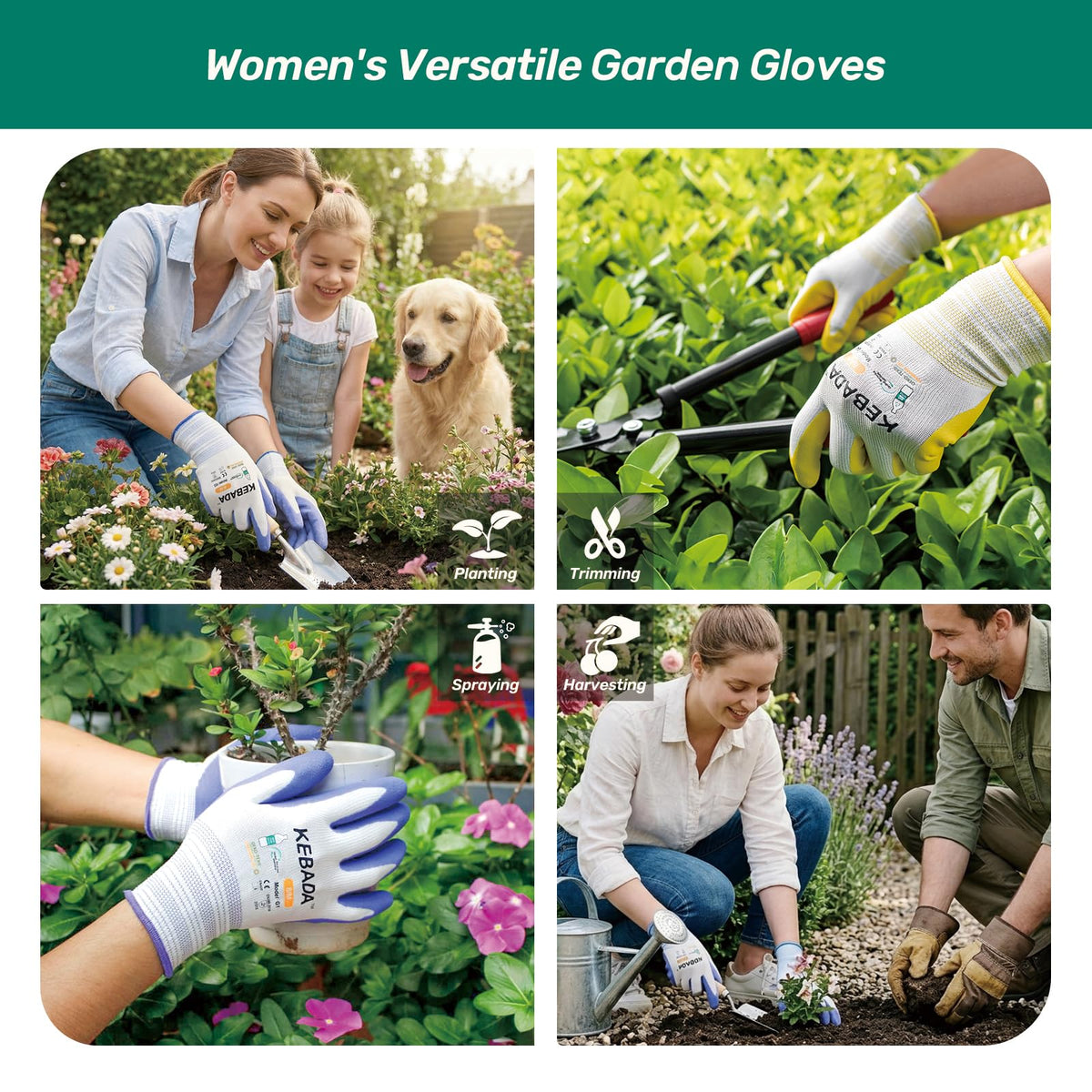 Kebada open-back gloves provide breathable comfort during long garden sessions.
