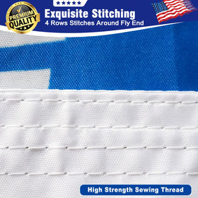Keblo US Army Flag 3x5 stitching detail with reinforced hems for durability