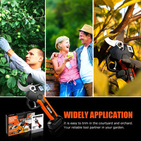 Kebtek KT940 packaging includes pruner, batteries, charger, and case