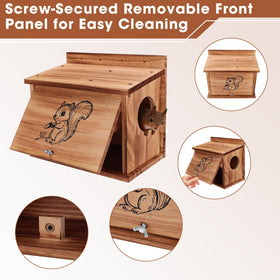 Kecaopdt squirrel box with removable front panel for easy cleaning