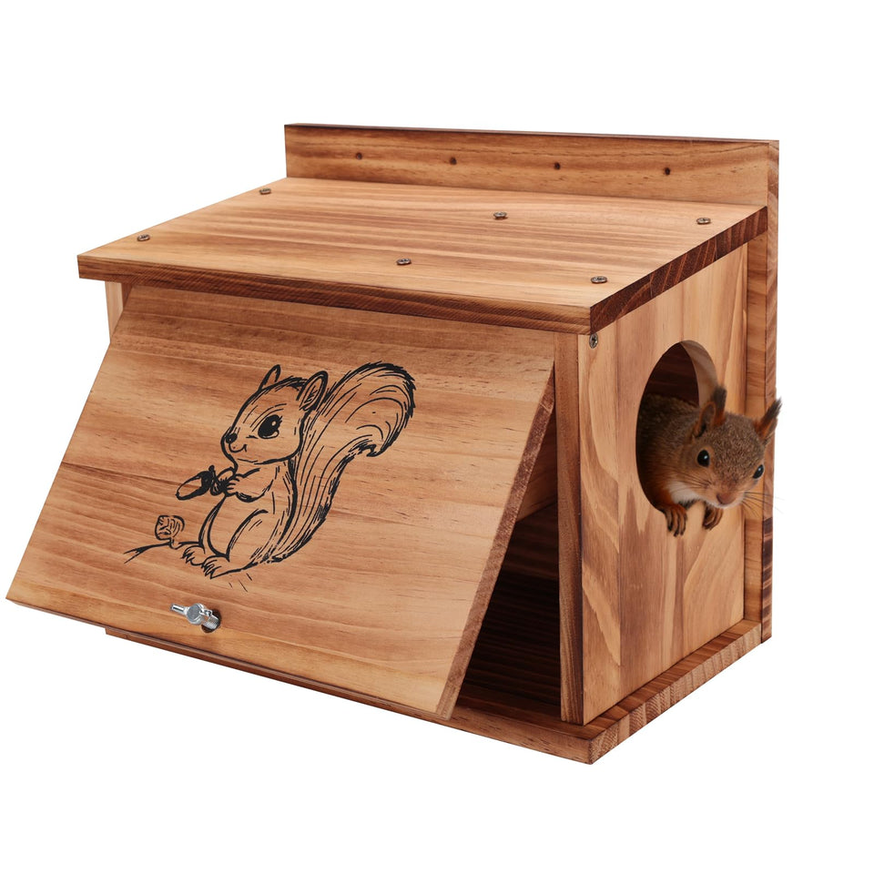 Kecaopdt Squirrel House with raccoon baffle for outdoor safety