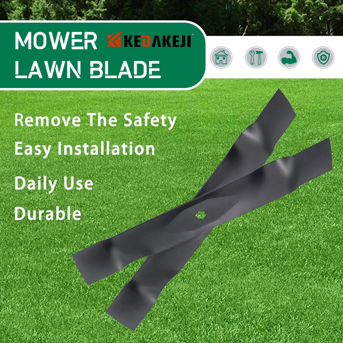 KEDAKEJI blade length 21-3-8 inches for 42 inch decks