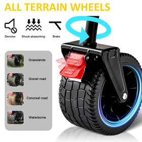 KEDY all-terrain wheels glide over mud and grass with smooth mobility.