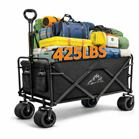 KEDY heavy-duty collapsible wagon folded for compact storage and portability.