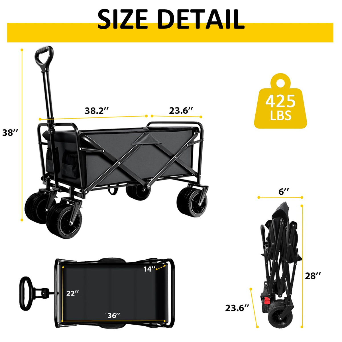 KEDY wagon unfolds quickly for on-the-go setup during outdoor trips.