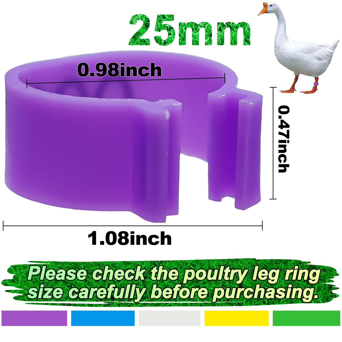 Keedolla leg bands for geese and turkeys with durable clip-on design for secure fit.