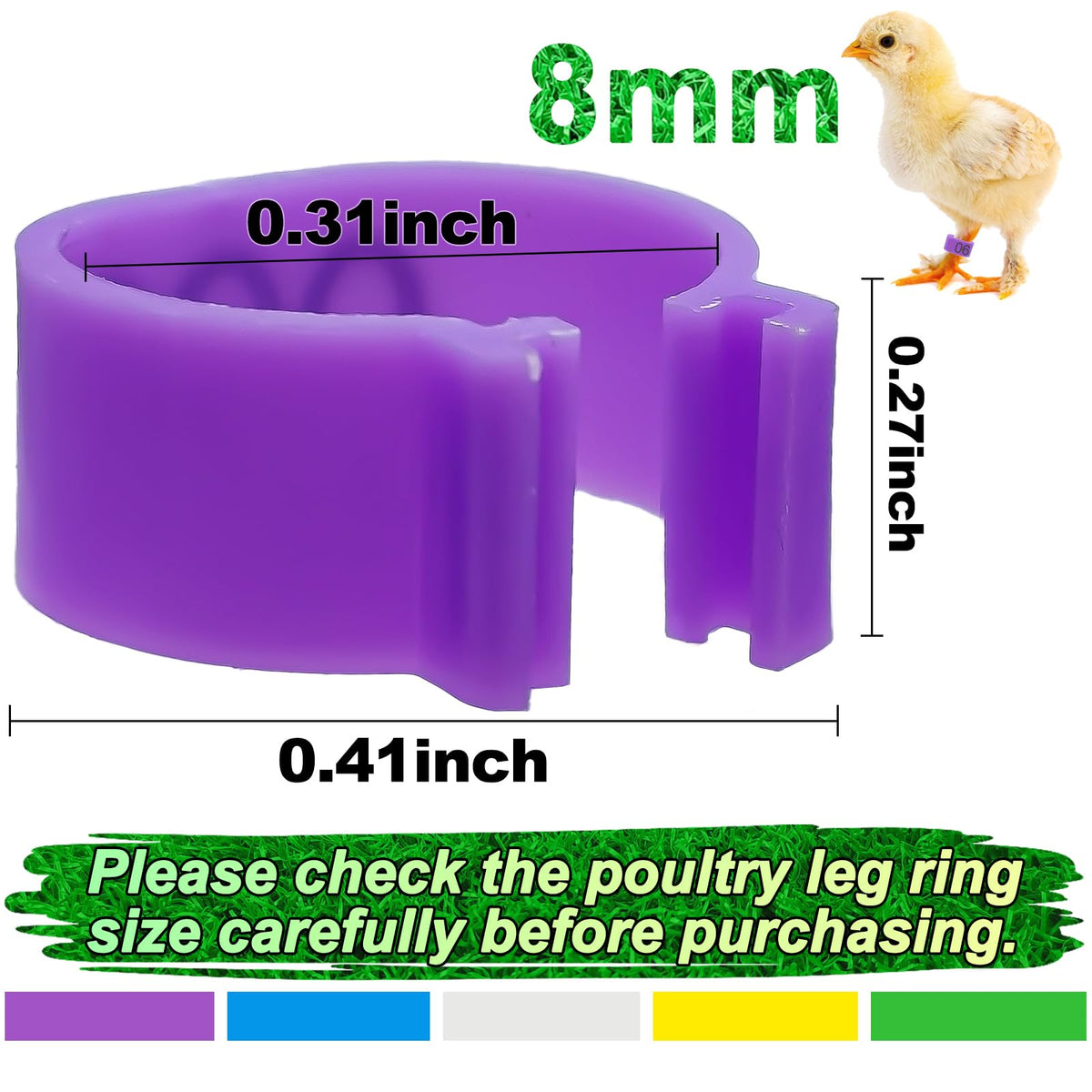 Keedolla colorful leg bands in nine colors ready for tagging