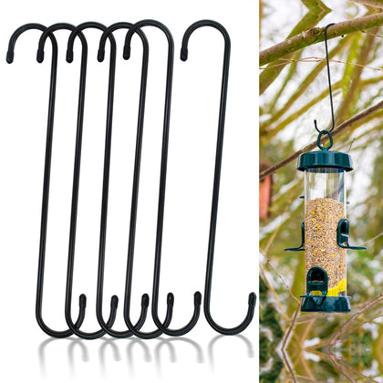 KEEPFFYE 12-inch rubber-coated S hook securing a plant for non-slip hanging.