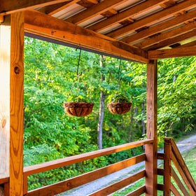 KEEPFFYE 12-inch hook on a pergola for outdoor decor and planters.