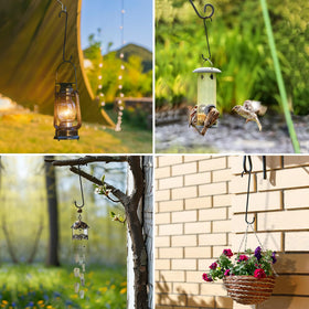 KEEPFFYE rust-resistant iron hook ready for garden use and weather exposure.