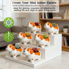 Keeppace ceramic puppy planter brightens desks and tabletops