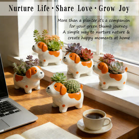 Keeppace dog planter enhances home decor with a playful accent