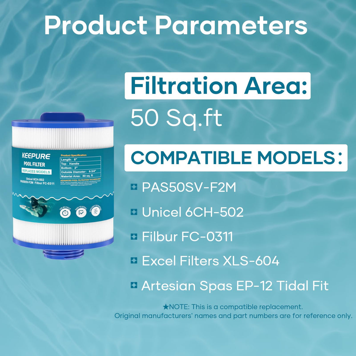 KeePure FC-0311-compatible cartridge ensures reliable spa filtration