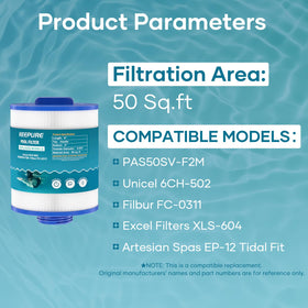 KeePure FC-0311-compatible cartridge ensures reliable spa filtration