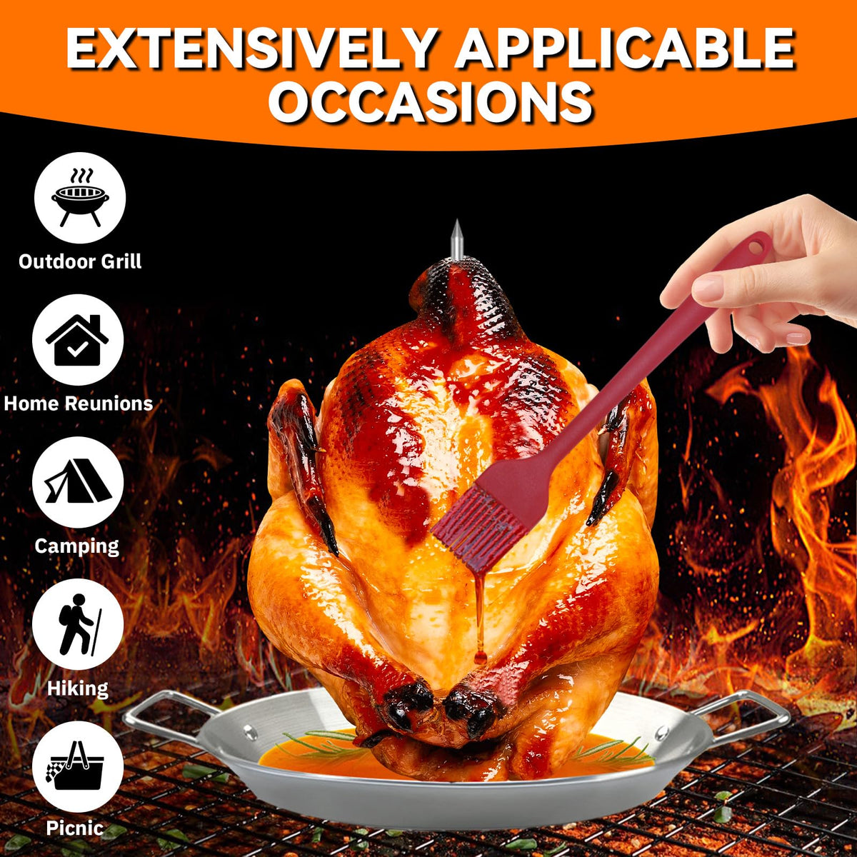 Keepxaus removable skewers 8-10-12, fit most grills for flexible, efficient loading.