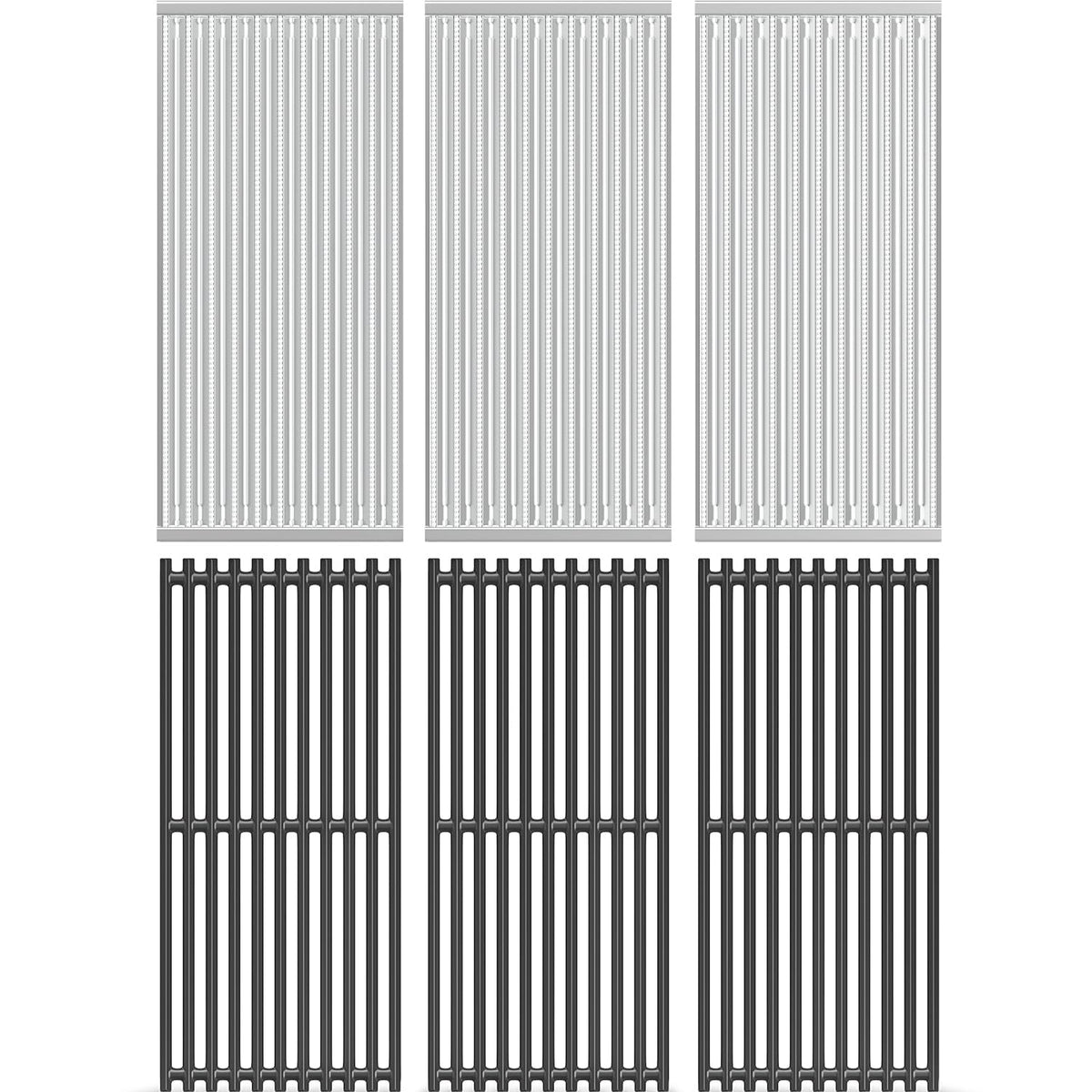 KEESHA emitter plates 3-pack overview for even heat distribution on grill