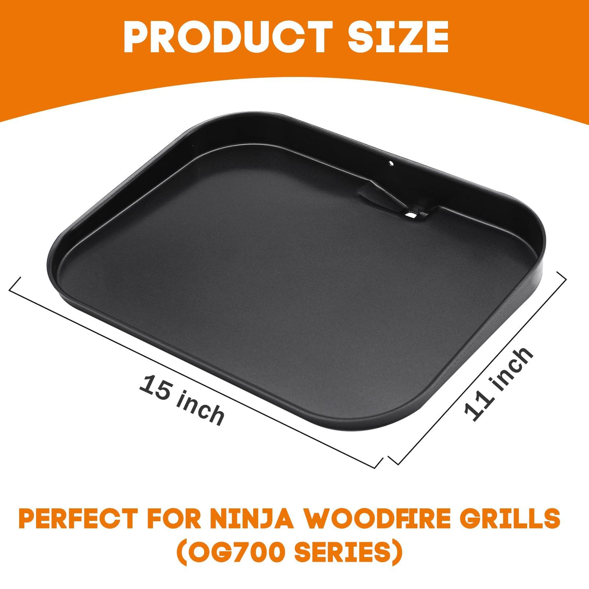 KEESHA OG701 griddle plate end grease hole for efficient drainage.