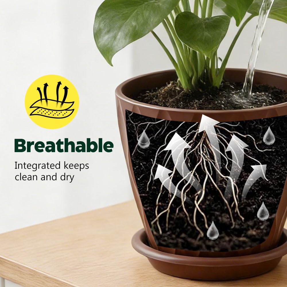 KEETUMOOD multi-size planter set offers six sizes for versatile indoor gardening