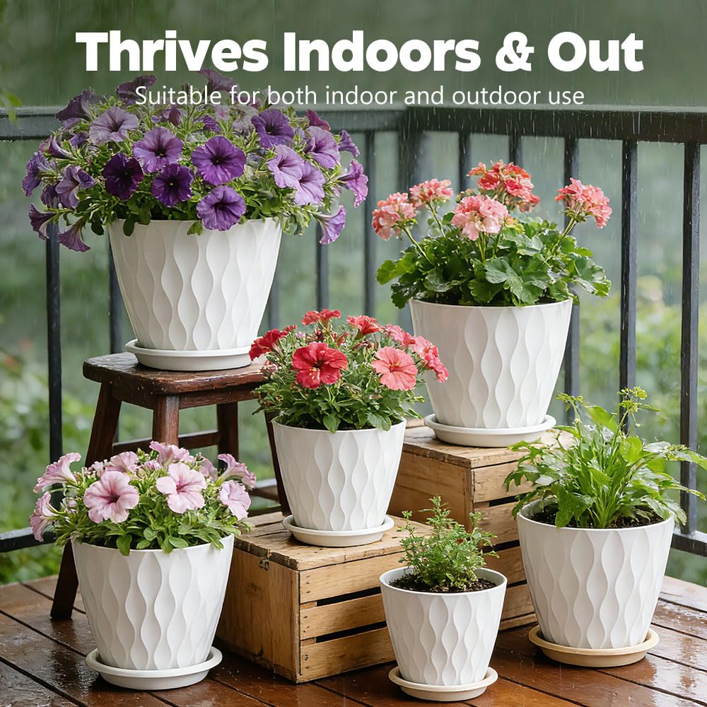 KEETUMOOD 4-inch planter compact design with built-in drainage