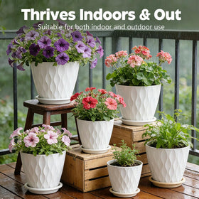 KEETUMOOD 4-inch planter compact design with built-in drainage