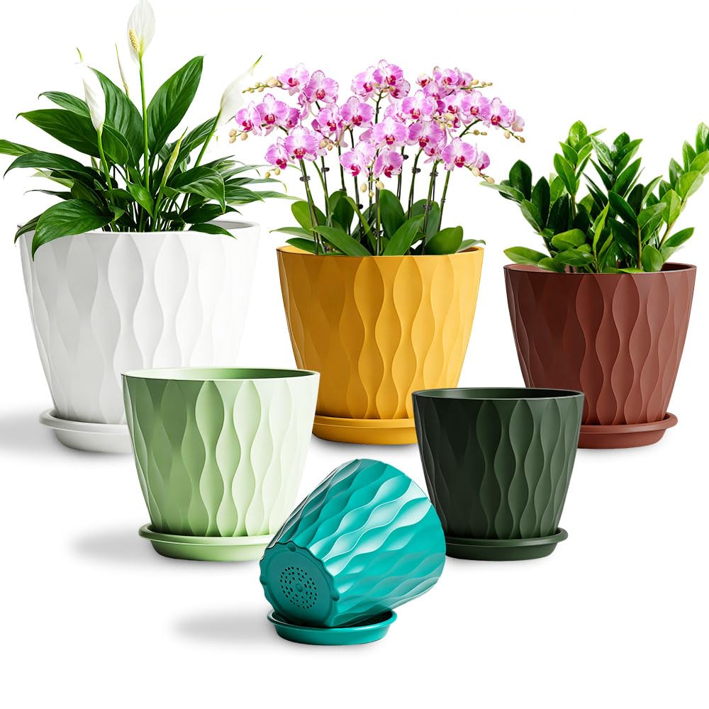 KEETUMOOD self-watering planter 8-inch keeps soil evenly moist