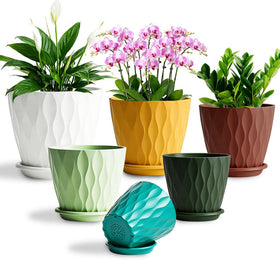 KEETUMOOD self-watering planter 8-inch keeps soil evenly moist