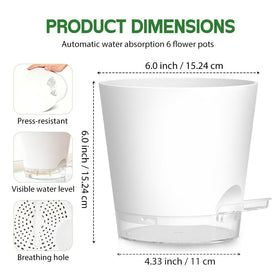 Keetumood self-watering pot drainage holes close-up with translucent saucer