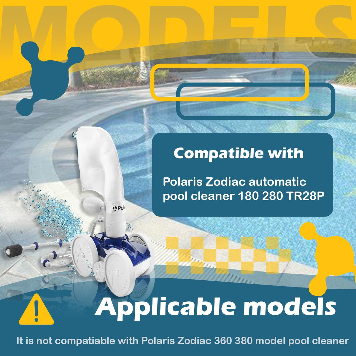Kefly pool cleaner all-purpose bag captures dirt for filtration during cycles