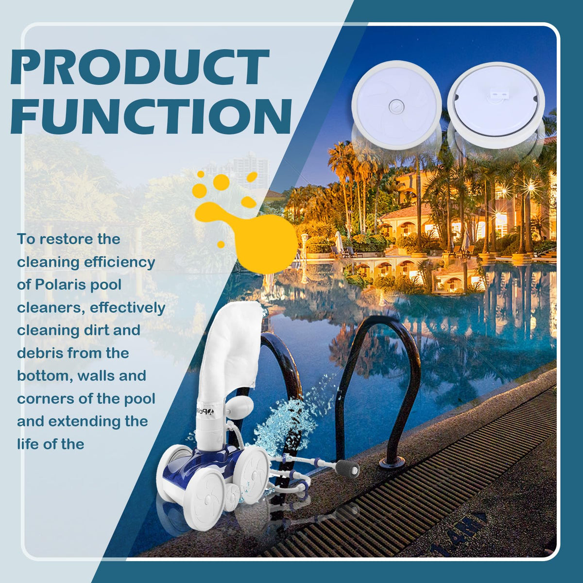 Kefly pool cleaner swing axle kit enables stable alignment for better cleaning paths