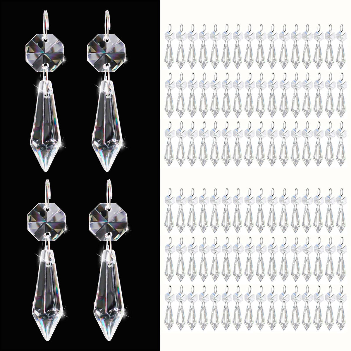 kehail clear crystal glass drop 2.4-inch creates vivid rainbow reflections