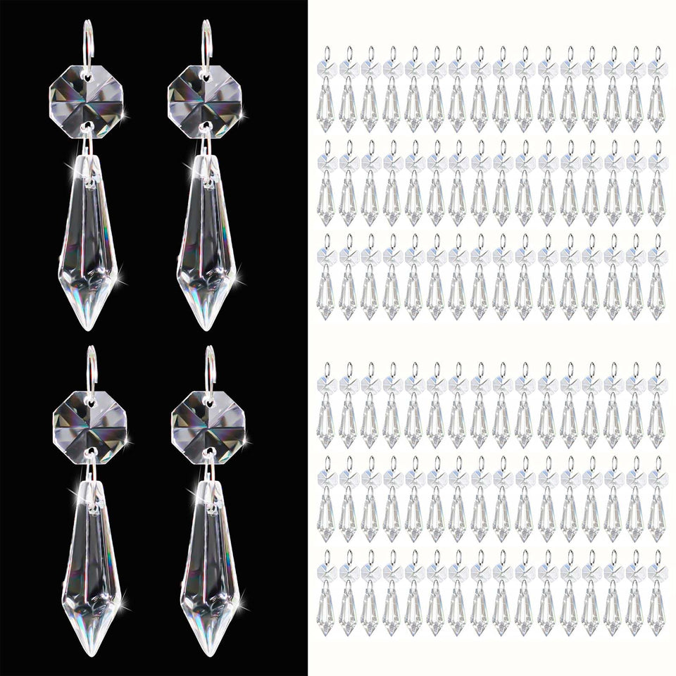 kehail clear crystal glass drop 2.4-inch creates vivid rainbow reflections
