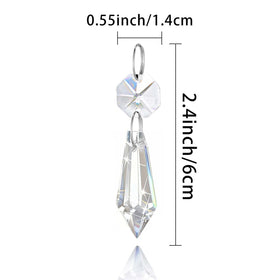 Kehail clear crystal prism 2.4-inch hanging for elegant window displays