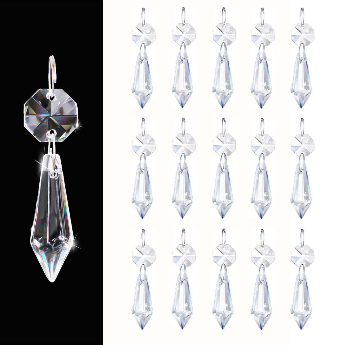 Kehail premium crystal prism 2.4-inch closeup showing vivid rainbow reflections