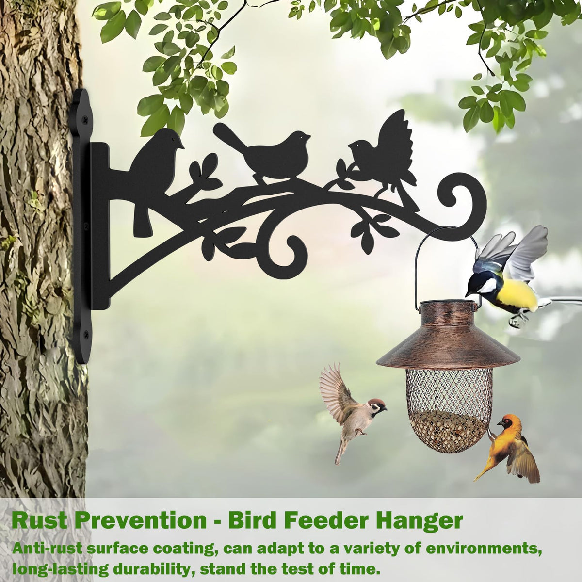 KEHOUXRE decorative hanging hanger with bird and grass motifs