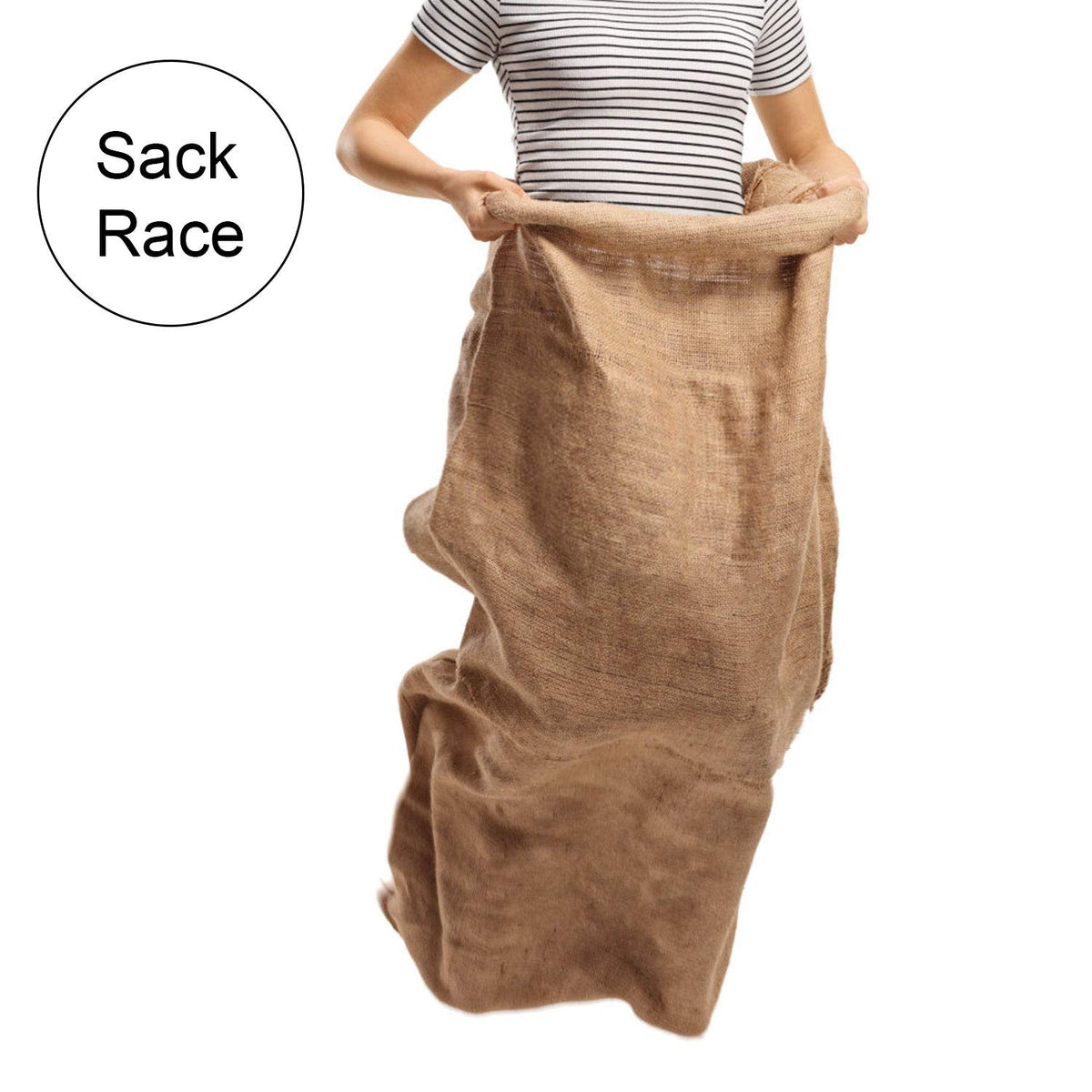 KEILEOHO large burlap bag in a three-pack for storage and organization.