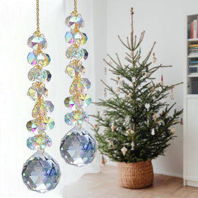 Aurora prism suncatcher casting colorful light across walls and decor