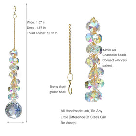 Golden chain and hanging string suspend KEINIA suncatchers for elegant display