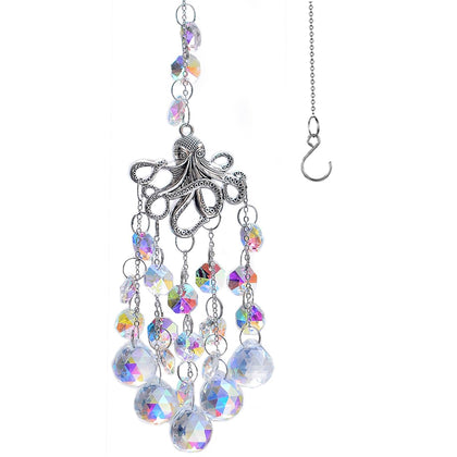 KEINIA octopus crystal suncatcher sparkling in sunlight