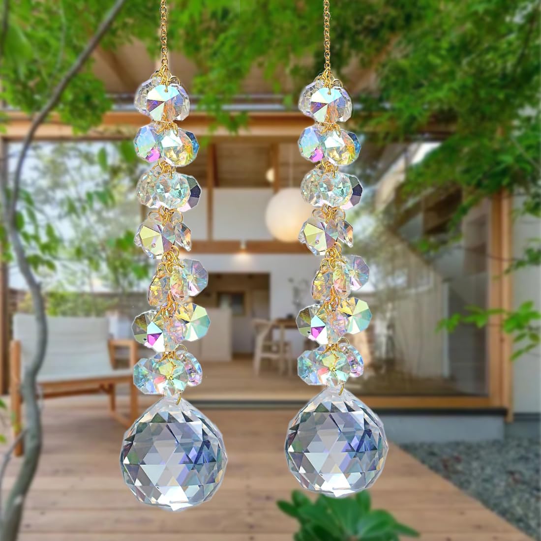 Wedding or party centerpiece featuring KEINIA suncatchers with elegant sparkle