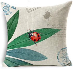 KEIROUTK ladybug and leaf art pillow elevates living room accents