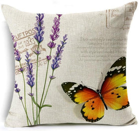 KEIROUTK lavender flower print pillow for calming outdoor seating