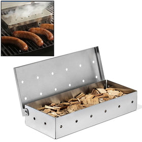 KEISSCO stainless steel smoker box, large capacity for longer smoking sessions.