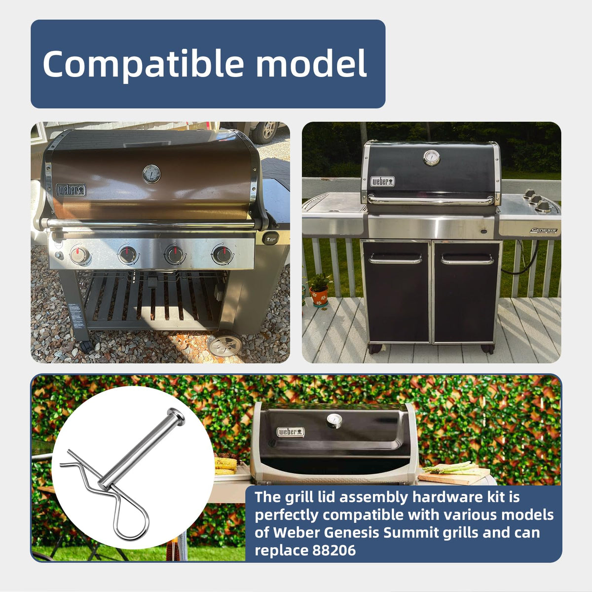 KEKETAKE complete hardware kit for reliable grill lid restoration